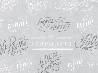 Menu Lettering custom lettering hand drawn lettering restaurant script