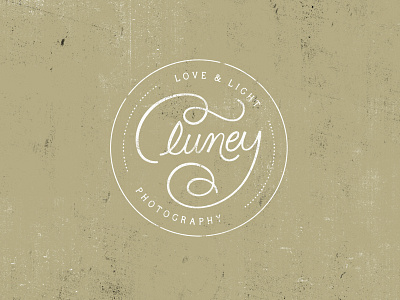 Cluney edits circle identity lettering logo script stamp