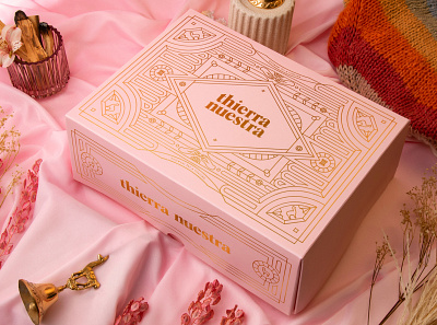 Thierra Nuestra™ — Knitwear for a lifetime box branding design fashion foil gold graphic design identity knitwear logo packaging peruvian pink sustainable