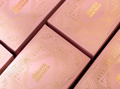 Thierra Nuestra™ — Knitwear for a lifetime box branding design fashion fashion branding foil gold gold foil graphic design hot stamping logo packaging packaging design pink pink branding sustainable visual identity