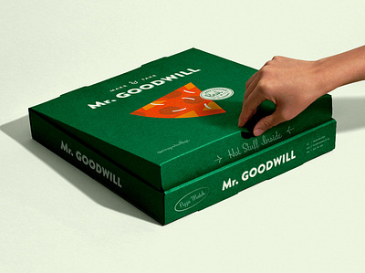 Mr Goodwill — Pizza Packaging box branding cardboard corrugated graphic design green packaging pizza restaurant