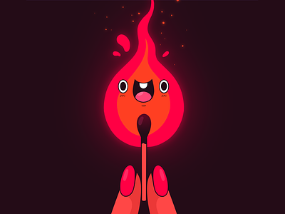 La Flame 🔥 cartoon character characterdesign fire flame happy illustration match red