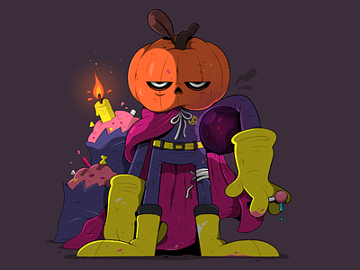 The PumpKing. candy cartoon character characterdesign halloween illustration pumpkin spooky