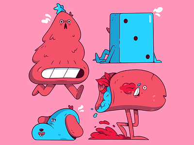 Pink Matter. 2d cartoon character characterdesign dice food illustration illustrator pink taco tree