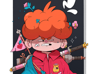 Froyo. 2d boy cartoon character characterdesign ginger human illustration illustrator orange swords warrior