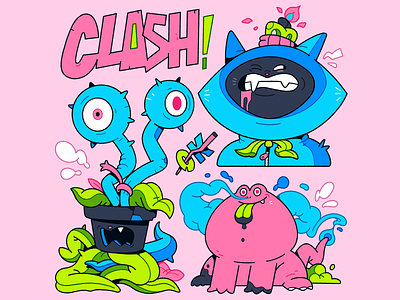 The Candy Clan. 2d birthday cartoon cat character characterdesign clash design font illustration illustrator plant type