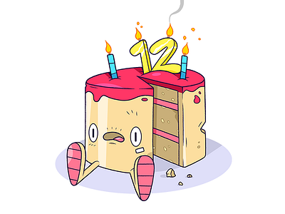 Pound Cake. birthday cake cartoon character food illustration type