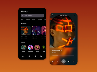 Melodive app mobile modern music playlist search spotify trendy ui ux