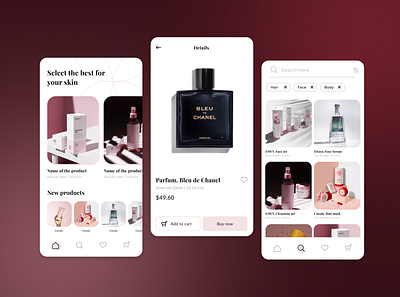 Cosmeo app app application beauty clean cosmetics design mobile ui ux