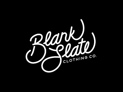 Blank Slate Clothing Co. clean clothing company cursive minimal script simple