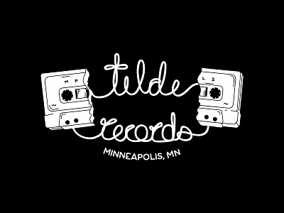 Tilde Records clean hand drawn illustration minimal music tape