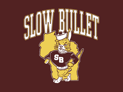 Slow Bullet Vintage Mascot band band merch by hand hand drawn illustration illustrator logo mascot merch music design