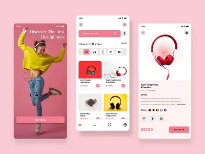 Headphones Ecommerce Apps appsdesign branding ecommerceapps graphic design headphone tryphography ui uidesign userinterface ux uxdegn