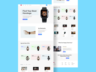 Watch Shop E-Commerce Website - Landing Page branding design e commerce ecommerce landing page ecommerce web ecommerce website ecommerce website design landing page design shop ui ui design ui web design uiux watch website web web design website website design