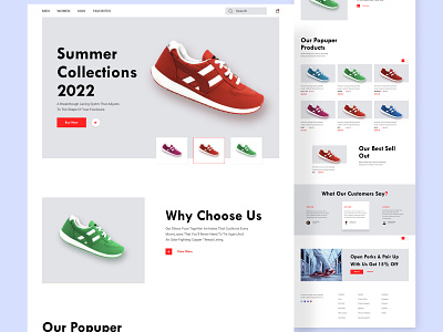 Shoes Website Landing page Design