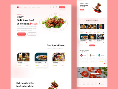 Yummy Food landing Page burger cooking delivery eat food food and drink food delivery landing page food delivery service food website food website design foodie interface landing page pizza restaurant uiux web website design yummy