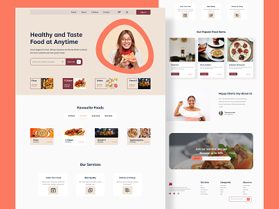 Food Delivery Website Design burger app chef chef web delivery service eating fast delivery food food delivery food delivery app food delivery web food order home page landing page marketing page restaurant restaurant web shipping typrograpy web design website design