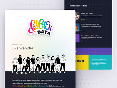DiversiData Newsletter brand design brand identity branding colorful committee diverse equal equality html inclusion inclusivity lettering logo logo newsletter newsletter design newsletter template rainbow ui visual identity