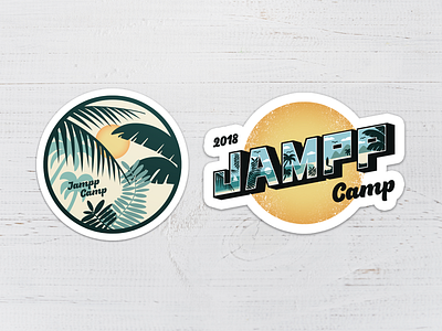 Stickers for Beach Camp beach branding branding and identity branding design camp identity branding identity design marketing sticker sticker design sticker set stickers