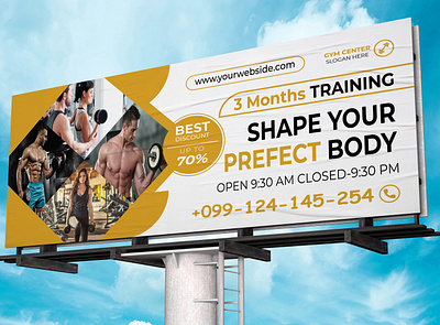 GYM Billboard Banner Design banner design billboard billboard banner billboard design psd billboard design size branding creative billboard design free billboard design graphic design gym banner gym billboard gym center gym school