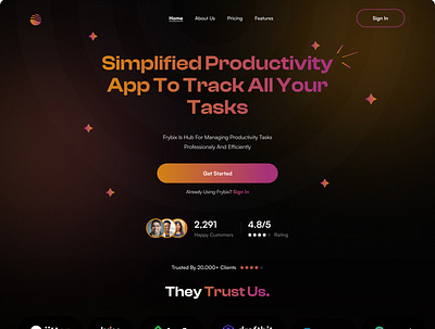 TASK MANAGEMENT APP LANDING PAGE 3d animation app branding design graphic design illustration logo motion graphics ui vector