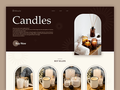 web design shot. candles shop