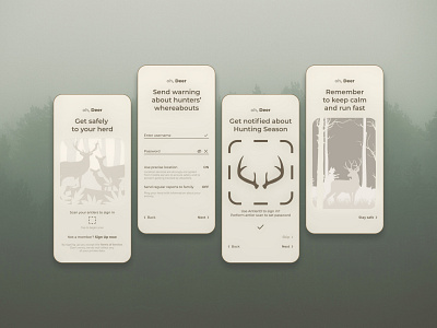 DailyUI 001 - Sign Up 001 01 1 antler app daily dailyui deer design faceid hunter illustration mockup screen signin signup ui ux vector