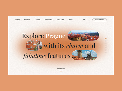 Landing page | Prague city branding city design figma icon illustration journey landing logo photoshop prague tour travel ui ux vector webdesign website