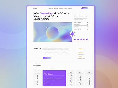 Home page for the Web Agency adaptive adobe xd agency branding design figma gradient icon illustration logo photoshop ui ux vector web design website