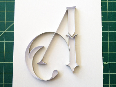 A alphabet font hanemade lettering quilling typography