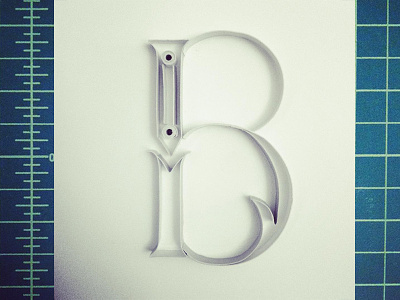 JJBLN - B alphabet font hanemade lettering quilling typography