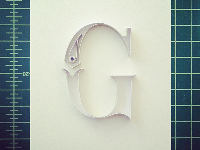 JJBLN - G alphabet font handmade lettering quilling typography