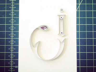 JJBLN - J alphabet font handmade lettering quilling typography