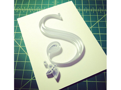 JJBLN - S art design font hand lettering lettering paper paper art quilling typography white