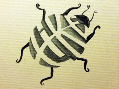 The Like Bug custom design drawing graphic handlettering inking lettering social media watercolor