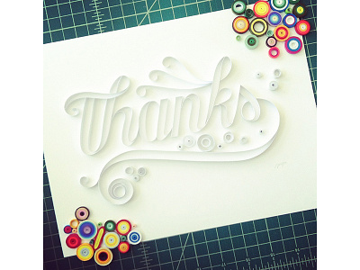 Thank You! alphabet font handmade lettering quilling typography