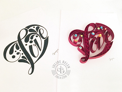 JJBLN | From Ink to Paper black colorful hand lettering heart ink love paper art quilled paper art quilling red typography