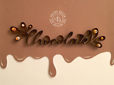 JJBLN | Chocolate Love brown chocolate hand lettering lettering paper paper art paper illustration quilled paper art quilling type typography