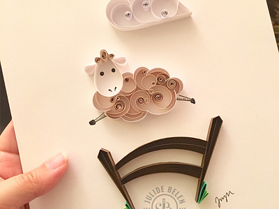 JJBLN | Insomniac cute design gift illustration insomnia paper art quilling sheep