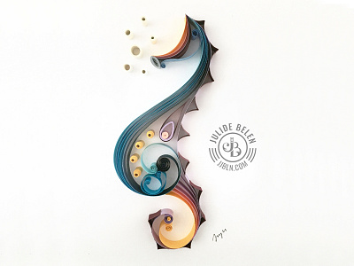 JJBLN | Quilled Paper Art: Seahorse beach colorful illustration marine life paper paper art quilled quilling seahorse summer