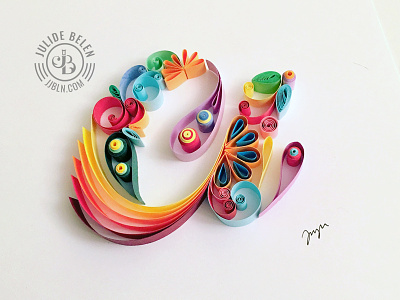 JJBLN | Colorful a colorful hand lettering lettering paper art paper illustration quilled paper art typography