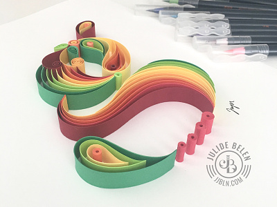 JJBLN | Gee, What Time Is It? handlettering lettering paper art paper illustrations quilled paper art quilling type typography