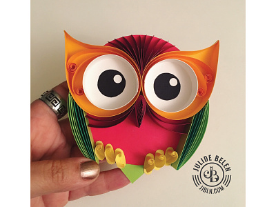JJBLN | Give a Hoot! bird hoot owl paper art paper illustration quilled paper art quilling