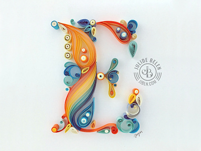 JJBLN | E e hand lettering lettering letters paper art quilled quilled paper art quilling typography