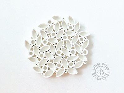 JJBLN | Modern Coaster coaster handmade leaves paper art paper sculpture quilled paper art quilling white