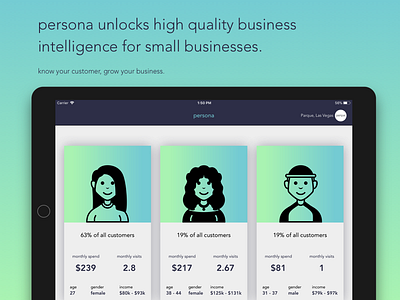 Persona, a Money2020 hackathon project b2b business intelligence ipad market research money2020