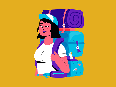 E for 36 days of type 36daysoftype adventure backpack backpacker costarica girl illustration nature travel