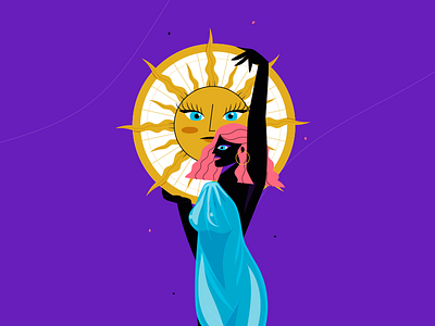 mistic Sun 36daysoftype costarica eyes girl greece illustration sun tarot