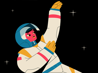 astronaut astronaut float girls illustration space universe woman