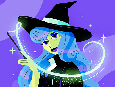 Witch beauty bruja costarica halloween illustration magic ninaborona october purple witch